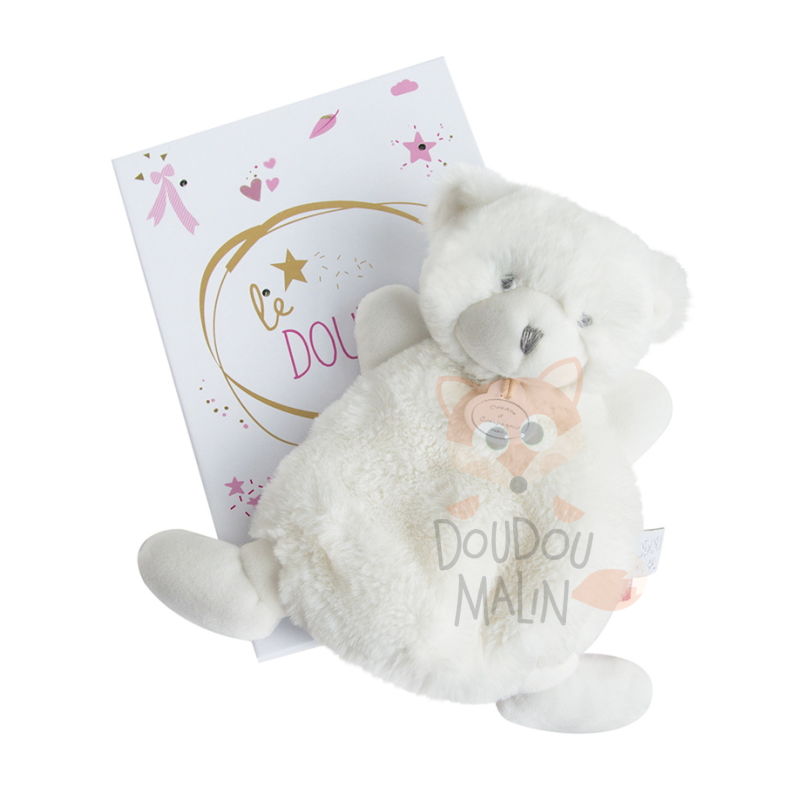  baby comforter white pink bear 